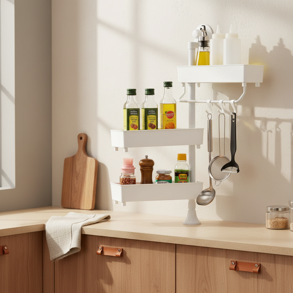 Organizador Giratorio de Cocina de 3 Estantes — Más Orden y Acceso