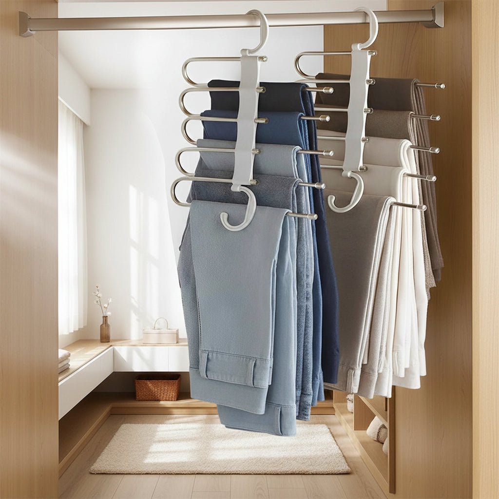 Perchas para Pantalones 5 en 1 — Más Orden en el Placard