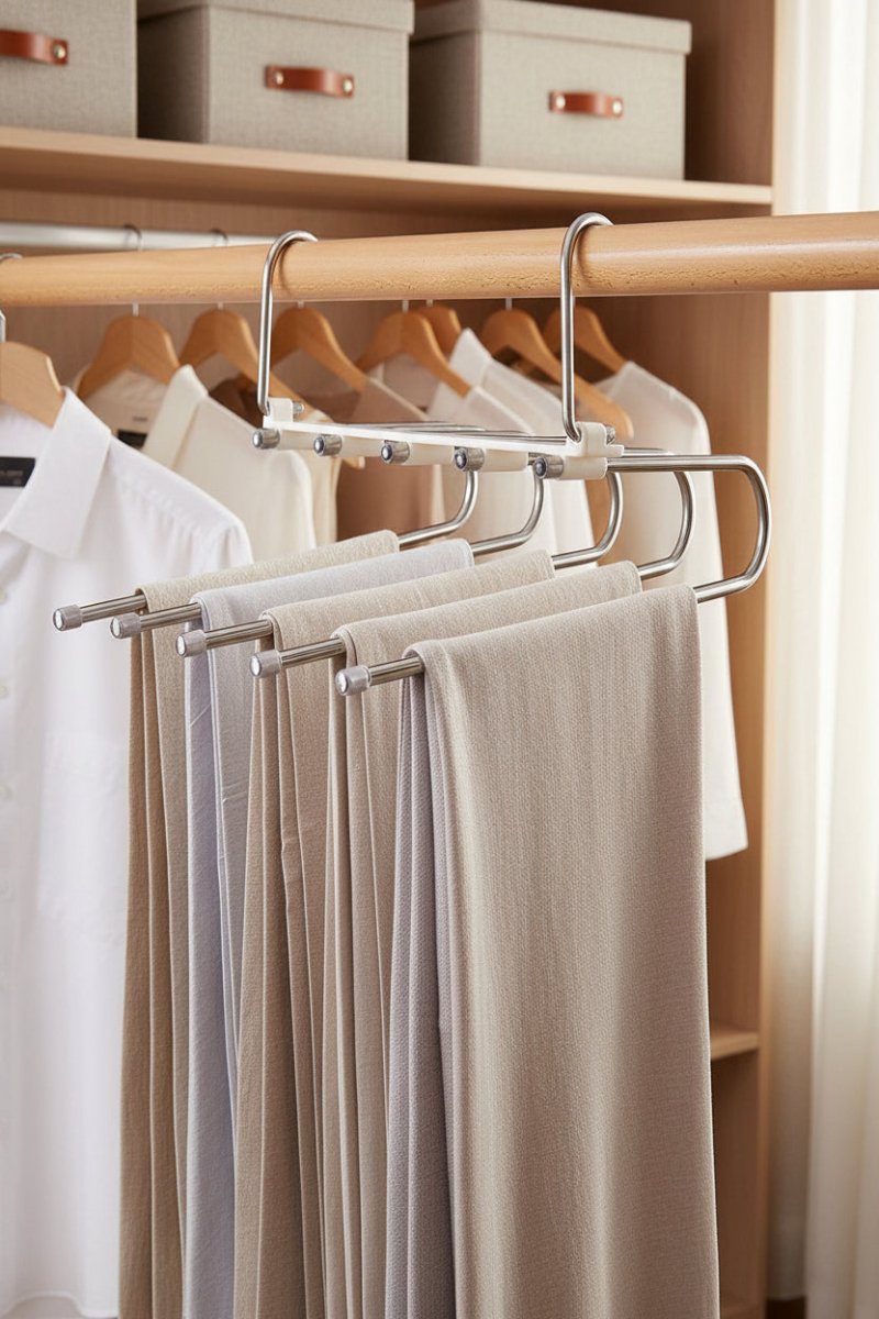 Perchas para Pantalones 5 en 1 — Más Orden en el Placard